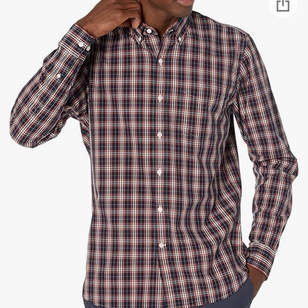 Goodthreads Red‎ Plaid Button Down Sz XS Standard Fit Mens Long Sleeved